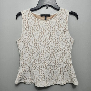 BCBGMAXAZRIA women's cropped top size S lace cream